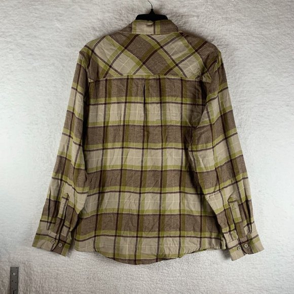 Alpine Design Flannel Shirt Men's Small Brown Plaid Cotton Long Sleeve 7017 - Picture 2 of 8